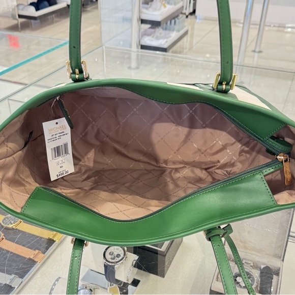 Michael Kors Jet Set Travel Large Leather Top Zip Shoulder Tote NWT - Picture 4 of 4